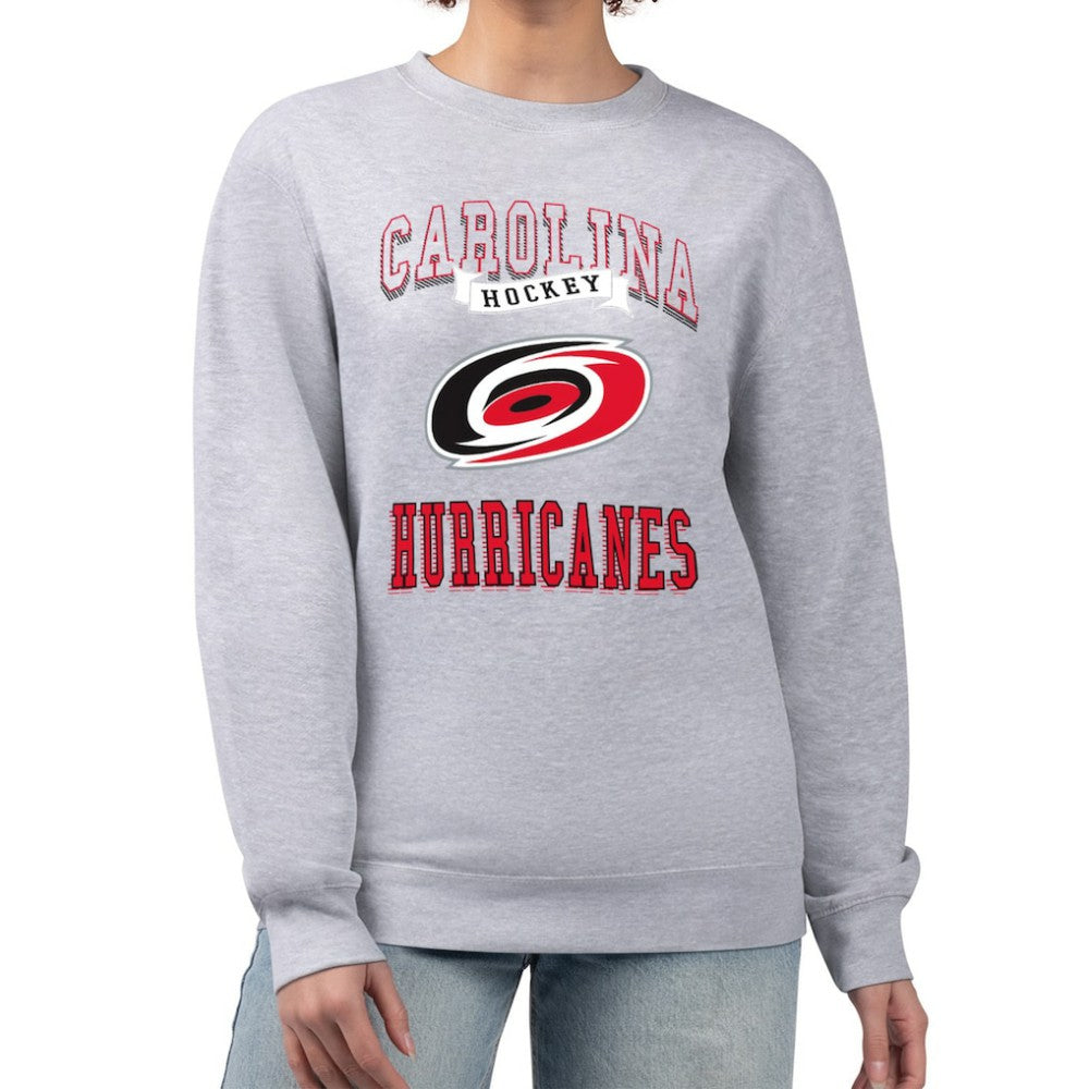Carolina Hurricanes - G-III 4Her by Carl Banks Women's Team Logo Tri-Blend Fleece Pullover Sweatshirt Heather Gray