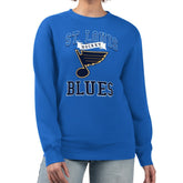St. Louis Blues - G-III 4Her by Carl Banks Women's Team Logo Tri-Blend Fleece Pullover Sweatshirt Blue