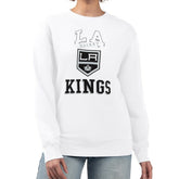 Los Angeles Kings - G-III 4Her by Carl Banks Women's Team Logo Tri-Blend Fleece Pullover Sweatshirt White
