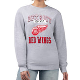 Detroit Red Wings - G-III 4Her by Carl Banks Women's Team Logo Tri-Blend Fleece Pullover Sweatshirt Heather Gray