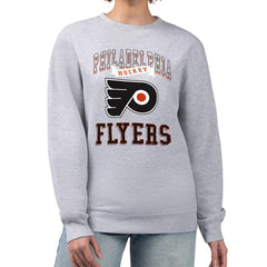 Philadelphia Flyers - G-III 4Her by Carl Banks Women's Team Logo Tri-Blend Fleece Pullover Sweatshirt Heather Gray