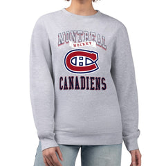 Montreal Canadiens - G-III 4Her by Carl Banks Women's Team Logo Tri-Blend Fleece Pullover Sweatshirt Heather Gray