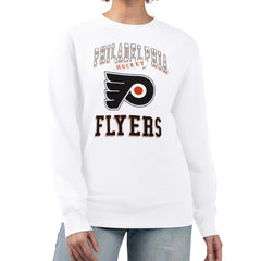 Philadelphia Flyers - G-III 4Her by Carl Banks Women's Team Logo Tri-Blend Fleece Pullover Sweatshirt White
