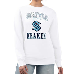 Seattle Kraken G-III 4Her by Carl Banks Women's Team Logo Tri-Blend Fleece Pullover Sweatshirt White