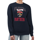 Florida Panthers - G-III 4Her by Carl Banks Women's Team Logo Tri-Blend Fleece Pullover Sweatshirt Navy