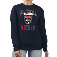 Florida Panthers - G-III 4Her by Carl Banks Women's Team Logo Tri-Blend Fleece Pullover Sweatshirt Navy