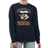 Nashville Predators - G-III 4Her by Carl Banks Women's Team Logo Tri-Blend Fleece Pullover Sweatshirt Navy