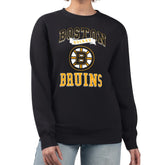 Boston Bruins G-III 4Her by Carl Banks Women's Team Logo Tri-Blend Fleece Pullover Sweatshirt Black