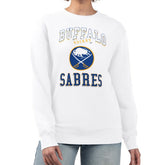 Buffalo Sabres - G-III 4Her by Carl Banks Women's Team Logo Tri-Blend Fleece Pullover Sweatshirt White
