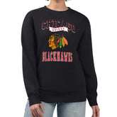 Chicago Blackhawks G-III 4Her by Carl Banks Women's Team Logo Tri-Blend Fleece Pullover Sweatshirt Black