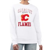 Calgary Flames - G-III 4Her by Carl Banks Women's Team Logo Tri-Blend Fleece Pullover Sweatshirt White