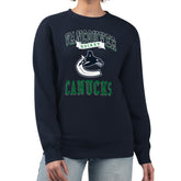 Vancouver Canucks - G-III 4Her by Carl Banks Women's Team Logo Tri-Blend Fleece Pullover Sweatshirt Navy