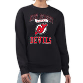 New Jersey Devils - G-III 4Her by Carl Banks Women's Team Logo Tri-Blend Fleece Pullover Sweatshirt Black