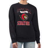 Ottawa Senators - G-III 4Her by Carl Banks Women's Team Logo Tri-Blend Fleece Pullover Sweatshirt Black