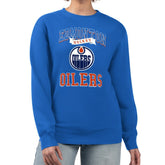 Edmonton Oilers - G-III 4Her by Carl Banks Women's Team Logo Tri-Blend Fleece Pullover Sweatshirt Royal