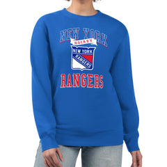 New York Rangers G-III 4Her by Carl Banks Women's Team Logo Tri-Blend Fleece Pullover Sweatshirt Blue