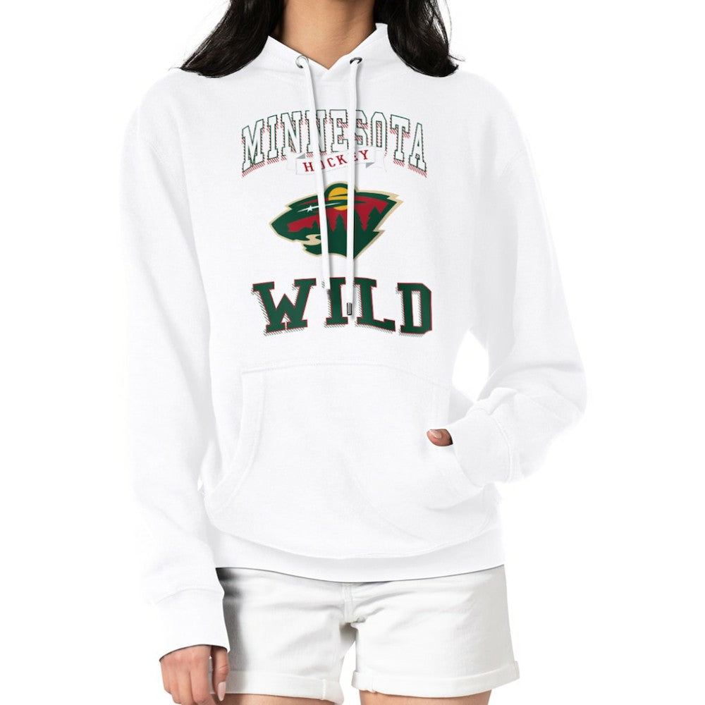 Minnesota Wild - G-III 4Her by Carl Banks Women's Team Logo Tri-Blend Fleece Pullover Hoodie White