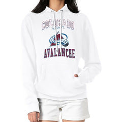 Colorado Avalanche - G-III 4Her by Carl Banks Women's Team Logo Tri-Blend Fleece Pullover Hoodie White