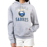 Buffalo Sabres - G-III 4Her by Carl Banks Women's Team Logo Tri-Blend Fleece Pullover Hoodie Heather Gray