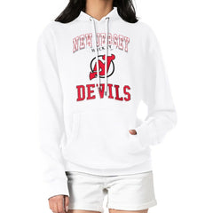New Jersey Devils - G-III 4Her by Carl Banks Women's Team Logo Tri-Blend Fleece Pullover Hoodie White