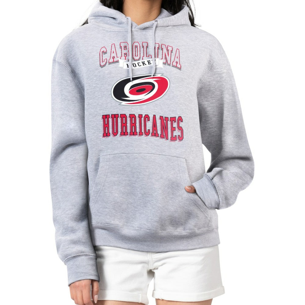 Carolina Hurricanes - G-III 4Her by Carl Banks Women's Team Logo Tri-Blend Fleece Pullover Hoodie Heather Gray