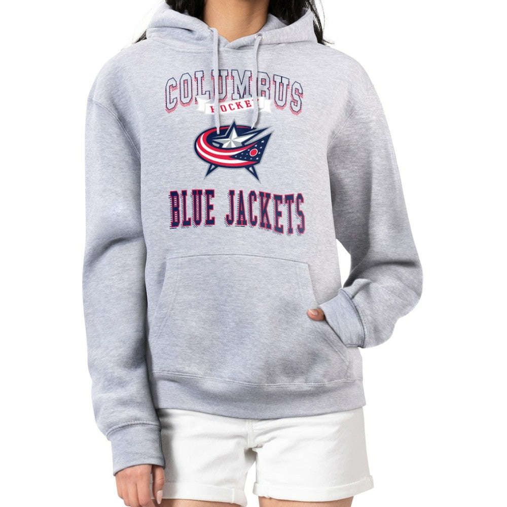Columbus Blue Jackets - G-III 4Her by Carl Banks Women's Team Logo Tri-Blend Fleece Pullover Hoodie Heather Gray