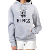 Los Angeles Kings - G-III 4Her by Carl Banks Women's Team Logo Tri-Blend Fleece Pullover Hoodie Heather Gray