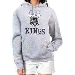 Los Angeles Kings - G-III 4Her by Carl Banks Women's Team Logo Tri-Blend Fleece Pullover Hoodie Heather Gray
