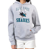 San Jose Sharks - G-III 4Her by Carl Banks Women's Team Logo Tri-Blend Fleece Pullover Hoodie Heather Gray