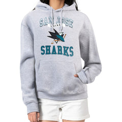San Jose Sharks - G-III 4Her by Carl Banks Women's Team Logo Tri-Blend Fleece Pullover Hoodie Heather Gray