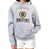 Boston Bruins G-III 4Her by Carl Banks Women's Team Logo Tri-Blend Fleece Pullover Hoodie Heather Gray