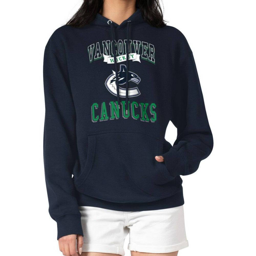 Vancouver Canucks - G-III 4Her by Carl Banks Women's Team Logo Tri-Blend Fleece Pullover Hoodie Navy