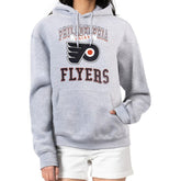 Philadelphia Flyers - G-III 4Her by Carl Banks Women's Team Logo Tri-Blend Fleece Pullover Hoodie Heather Gray