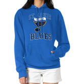 St. Louis Blues - G-III 4Her by Carl Banks Women's Team Logo Tri-Blend Fleece Pullover Hoodie Blue