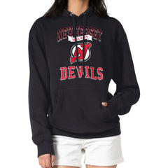 New Jersey Devils - G-III 4Her by Carl Banks Women's Team Logo Tri-Blend Fleece Pullover Hoodie Black