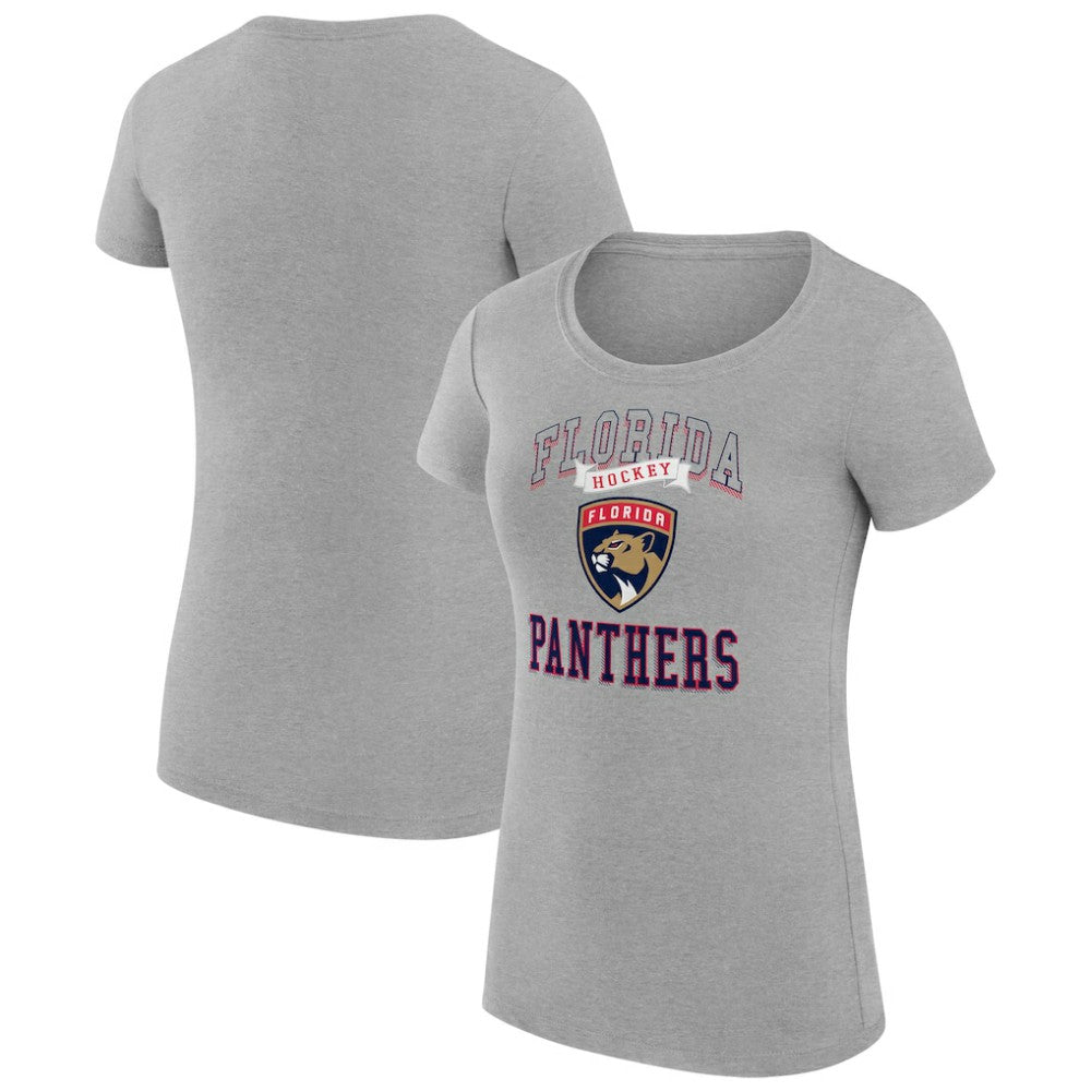 Florida Panthers - G-III 4Her by Carl Banks Women's Super-Slim Fit Lightweight Team Logo Graphic T-Shirt Heather Gray