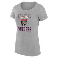 Florida Panthers - G-III 4Her by Carl Banks Women's Super-Slim Fit Lightweight Team Logo Graphic T-Shirt Heather Gray