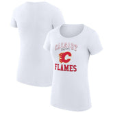 Calgary Flames - G-III 4Her by Carl Banks Women's Super-Slim Fit Lightweight Team Logo Graphic T-Shirt White