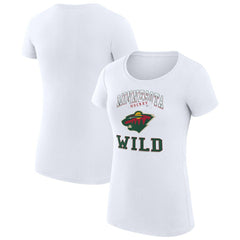 Minnesota Wild - G-III 4Her by Carl Banks Women's Super-Slim Fit Lightweight Team Logo Graphic T-Shirt White
