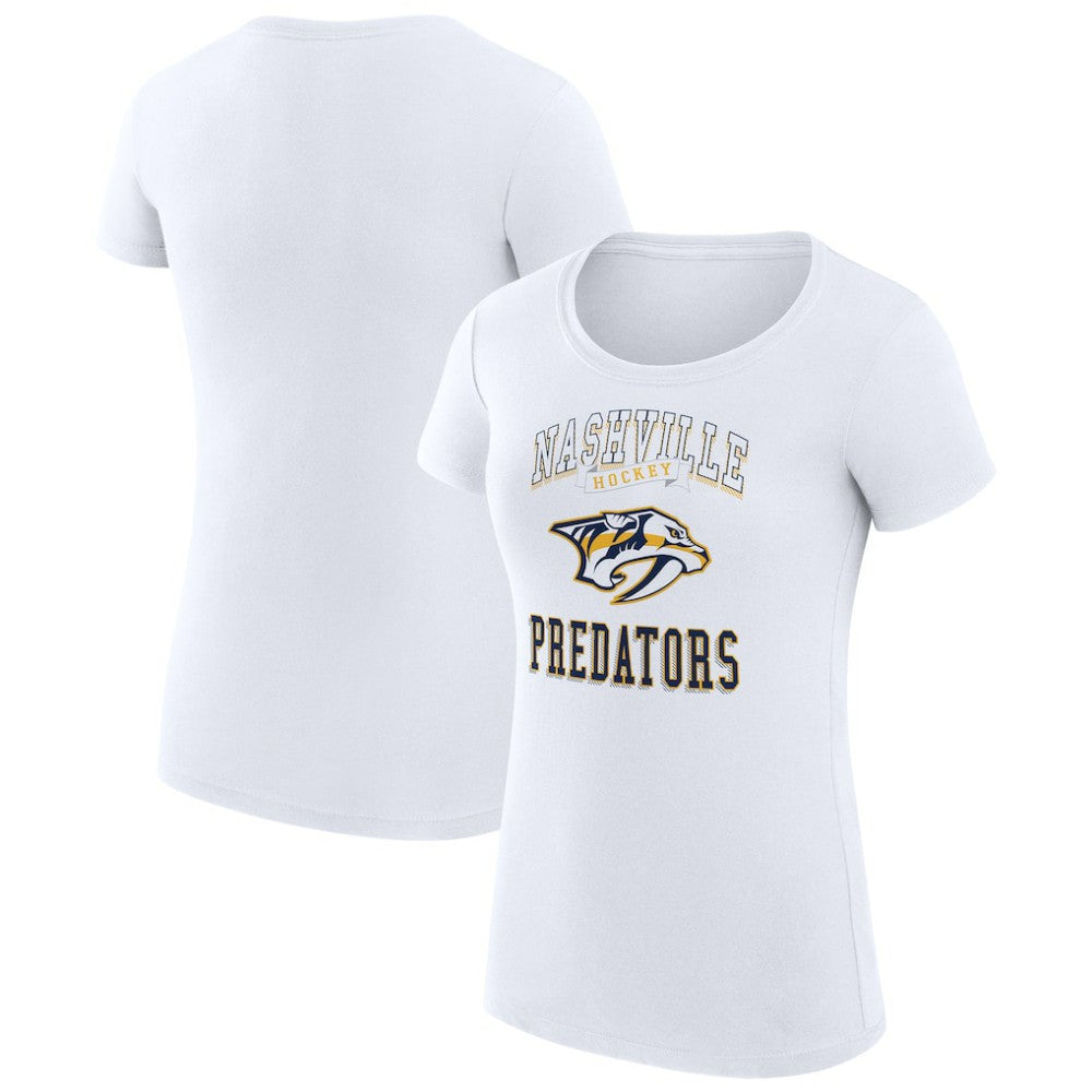Nashville Predators - G-III 4Her by Carl Banks Women's Super-Slim Fit Lightweight Team Logo Graphic T-Shirt White