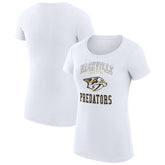 Nashville Predators - G-III 4Her by Carl Banks Women's Super-Slim Fit Lightweight Team Logo Graphic T-Shirt White