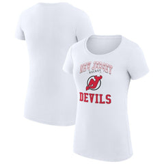 New Jersey Devils - G-III 4Her by Carl Banks Women's Super-Slim Fit Lightweight Team Logo Graphic T-Shirt White