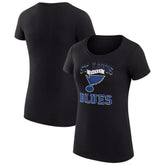 St. Louis Blues - G-III 4Her by Carl Banks Women's Super-Slim Fit Lightweight Team Logo Graphic T-Shirt Black