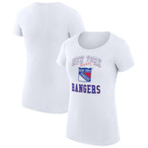 New York Rangers G-III 4Her by Carl Banks Women's Super-Slim Fit Lightweight Team Logo Graphic T-Shirt White