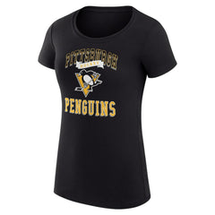 Pittsburgh Penguins G-III 4Her by Carl Banks Women's Super-Slim Fit Lightweight Team Logo Graphic T-Shirt Black