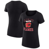 Calgary Flames - G-III 4Her by Carl Banks Women's Super-Slim Fit Lightweight Team Logo Graphic T-Shirt Black