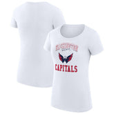 Washington Capitals G-III 4Her by Carl Banks Women's Super-Slim Fit Lightweight Team Logo Graphic T-Shirt White