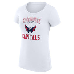 Washington Capitals G-III 4Her by Carl Banks Women's Super-Slim Fit Lightweight Team Logo Graphic T-Shirt White