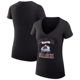 Colorado Avalanche - G-III 4Her by Carl Banks Women's Super-Slim Fit Lightweight Team Logo Graphic V-Neck T-Shirt Black