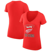 Detroit Red Wings - G-III 4Her by Carl Banks Women's Super-Slim Fit Lightweight Team Logo Graphic V-Neck T-Shirt Red